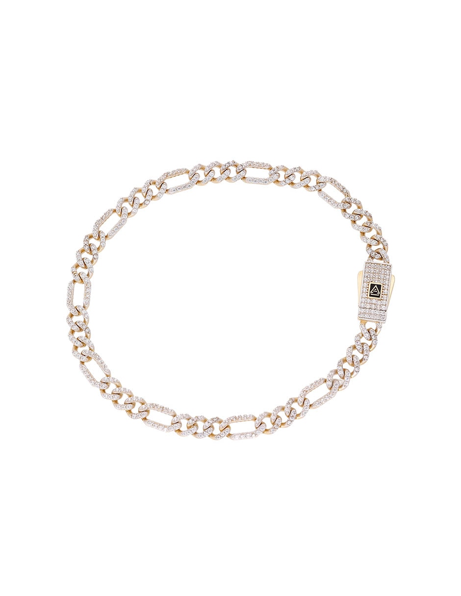 Pulsera Fonelli de oro con zirconia 14 k acabado brillante
