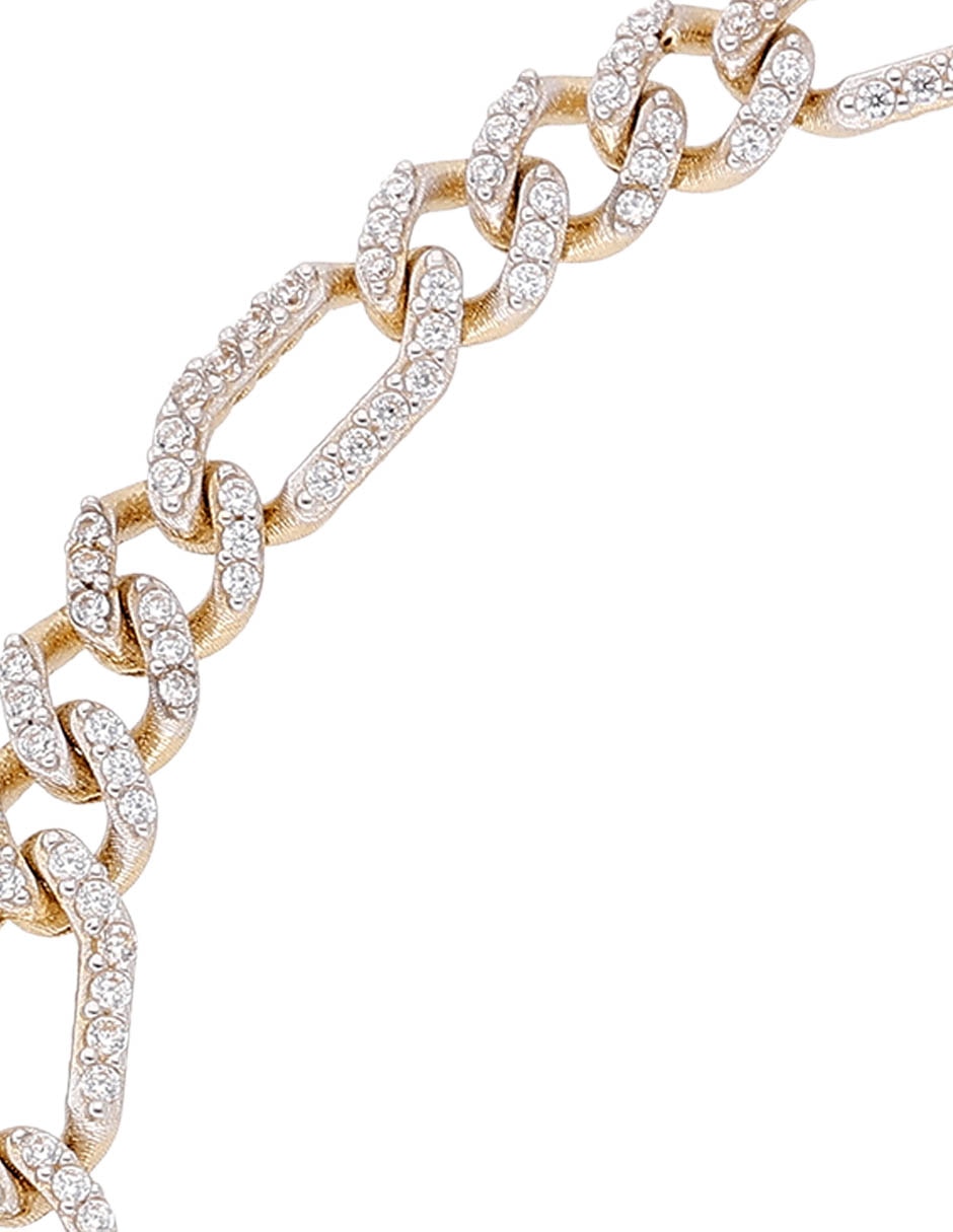 Pulsera Fonelli de oro con zirconia 14 k acabado brillante