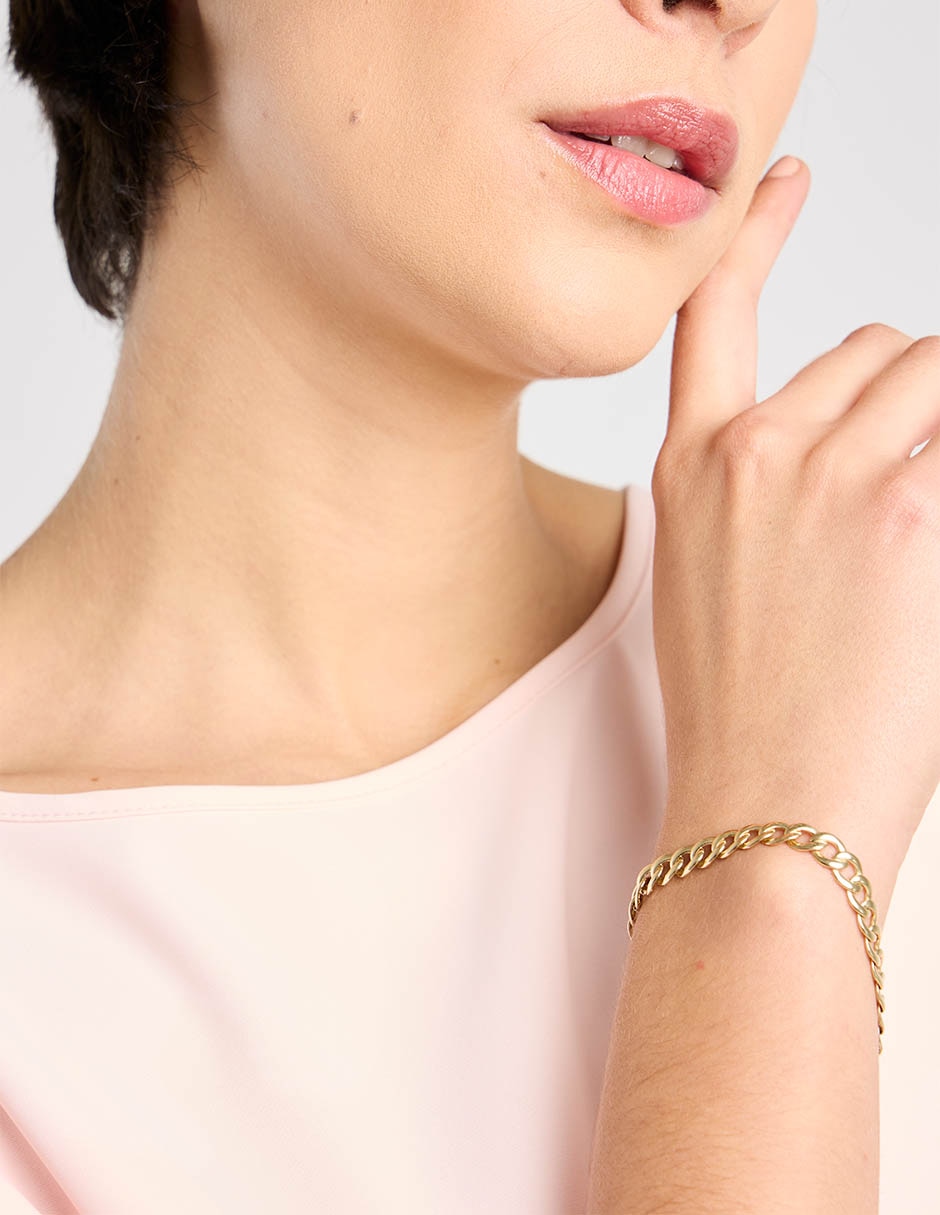 Pulsera de oro 14 k acabado brillante