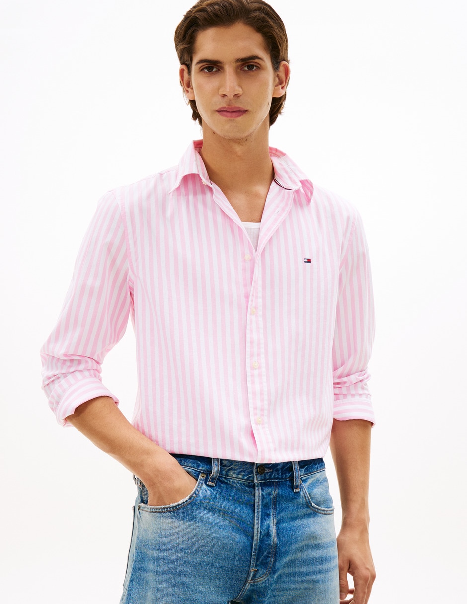 Camisa casual Tommy Hilfiger de algodón manga larga para hombre