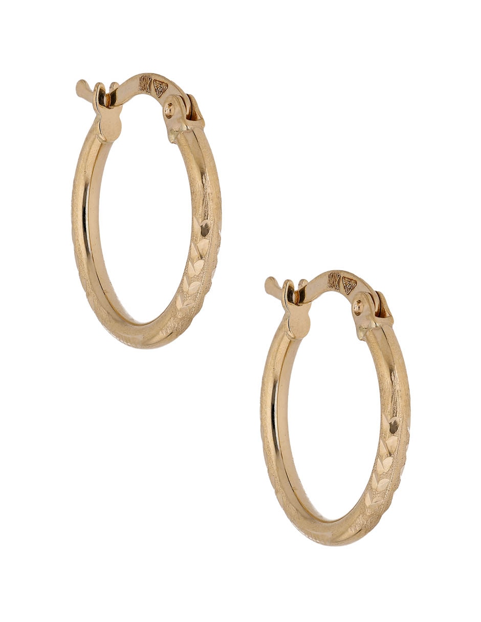 Arracadas de oro 14 k con acabado brillante 2