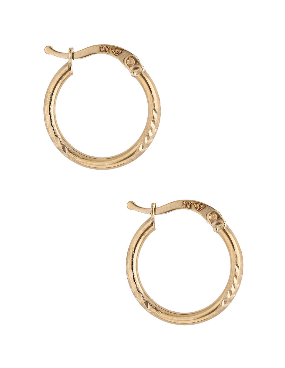 Arracadas de oro 14 k con acabado brillante 4