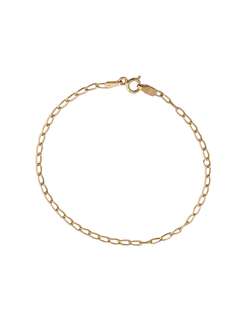 Pulsera de oro amarillo 14 k con acabado brillante