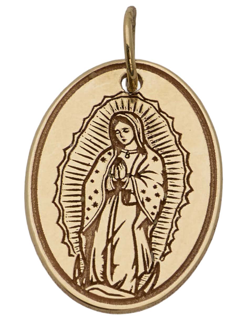 Dije de virgen de guadalupe de oro amarillo 14 k