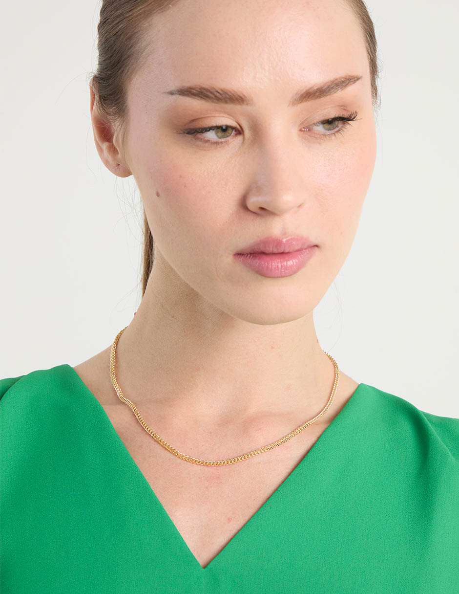 Cadena entrelazada fonelli de oro amarillo 14 k