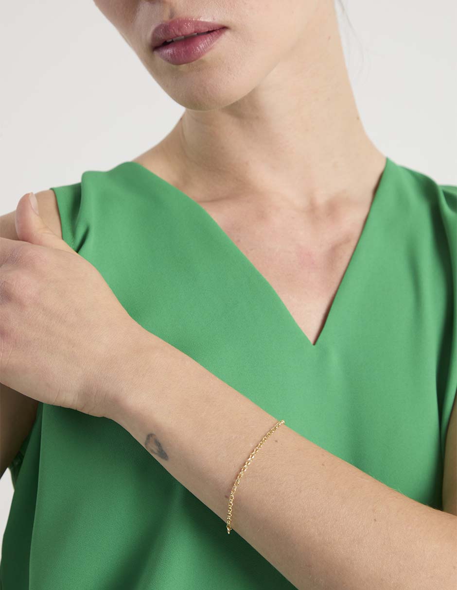 Pulsera fonelli de oro amarillo 14 k con acabado brillante