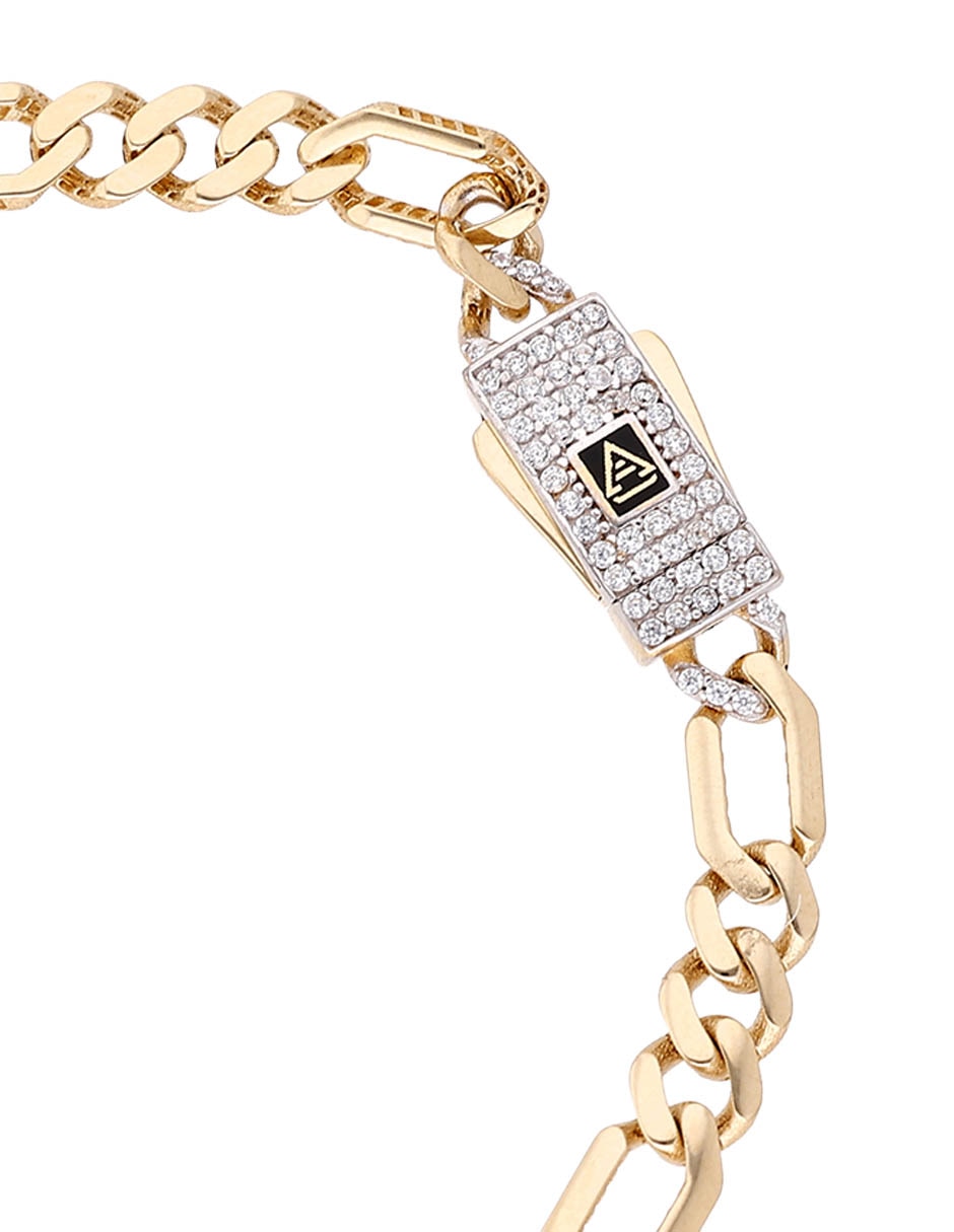 Pulsera Fonelli de oro con zirconia 14 k acabado brillante