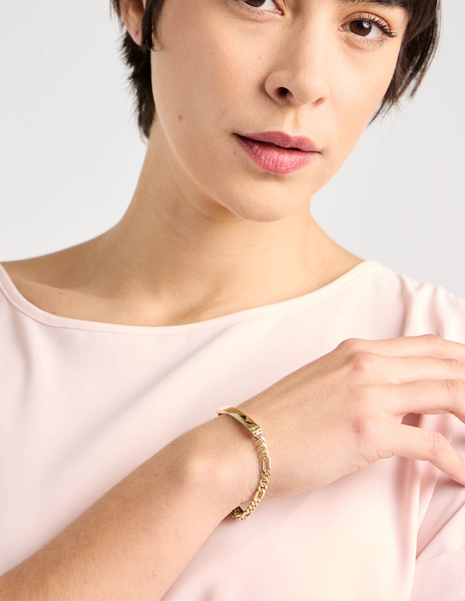 Pulsera de oro con zirconia 14 k acabado brillante Pulsera de oro con zirconia 14 k acabado brillante