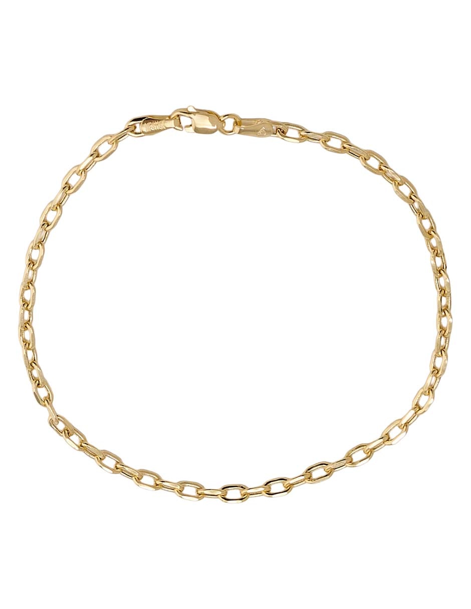 Pulsera de oro amarillo 14 k con acabado brillante