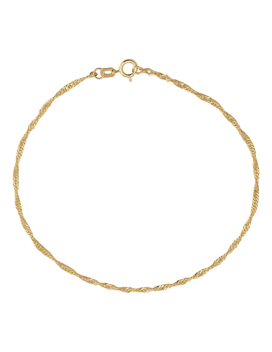 Pulsera de oro amarillo 14 k con acabado brillante