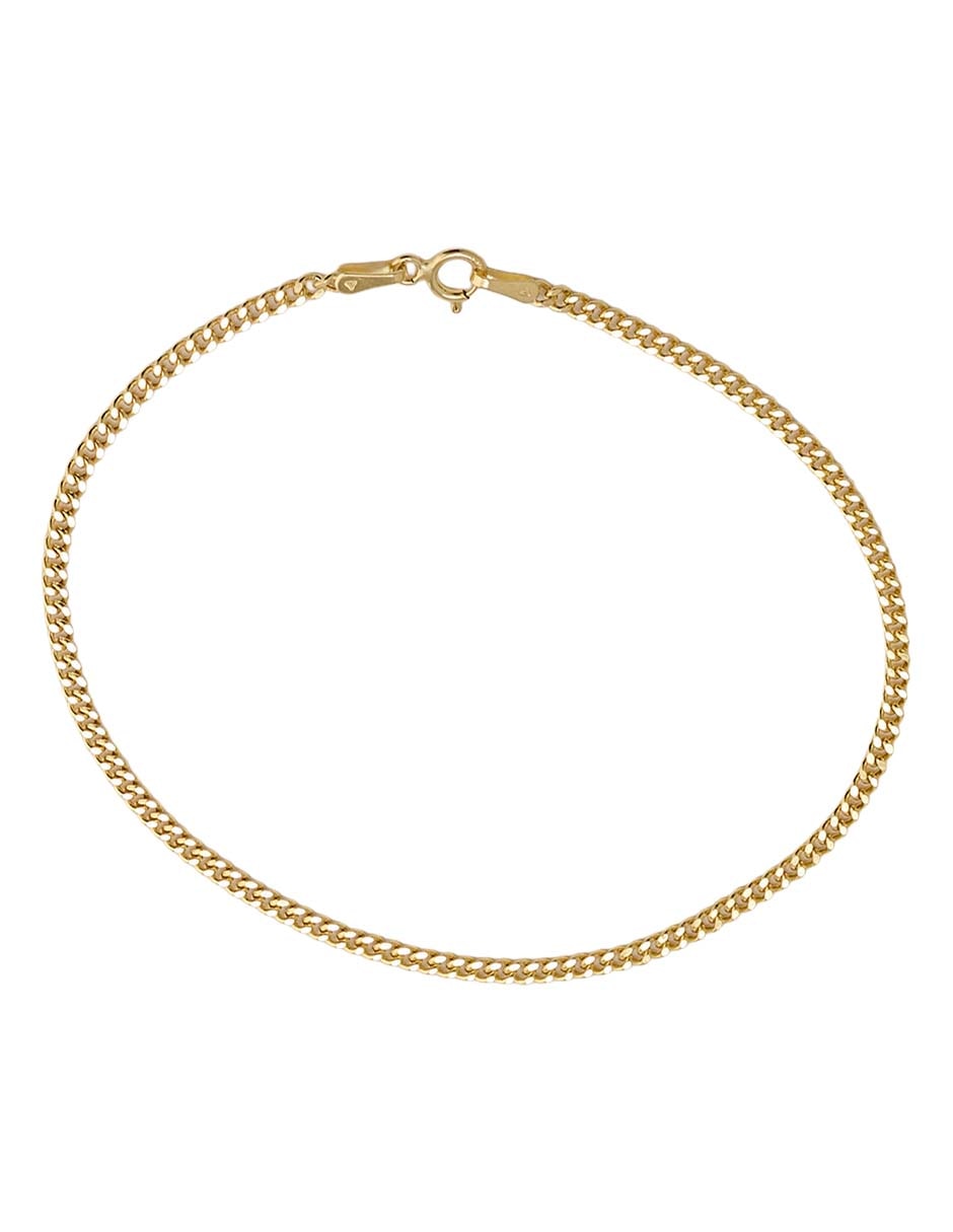Pulsera de oro amarillo 14 k con acabado brillante