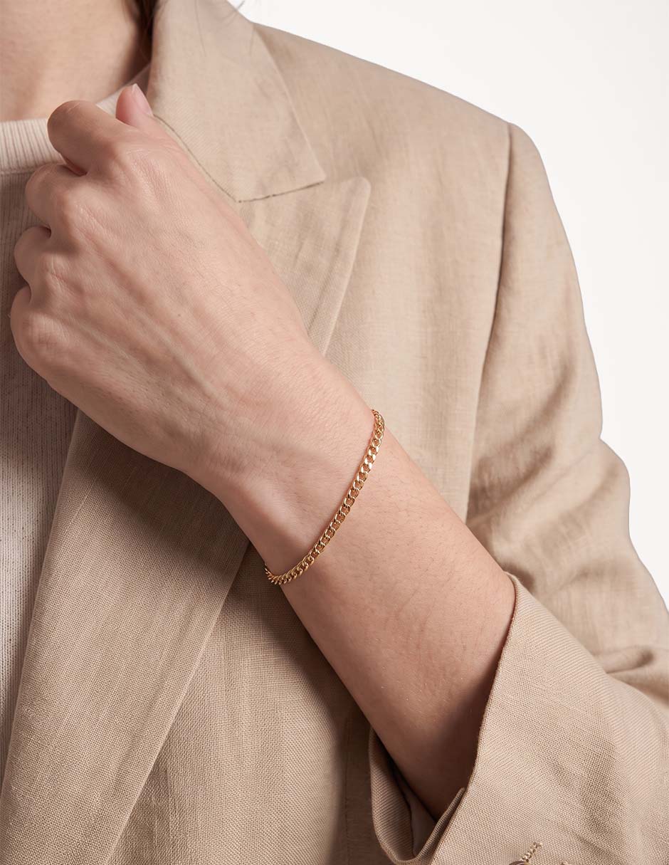 Pulsera de oro con 10 k con acabado pulido