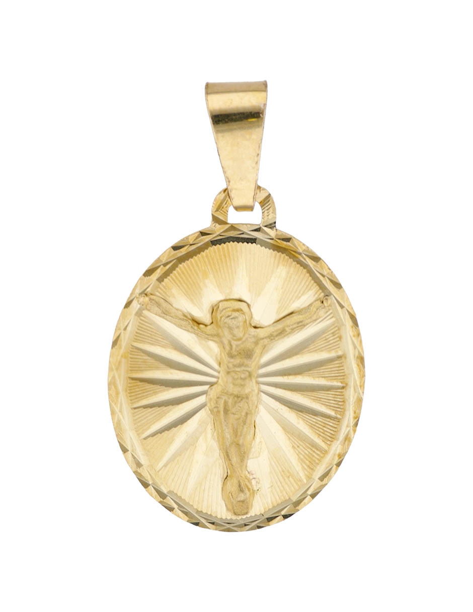 Medalla ovalada cristo de oro 10 K