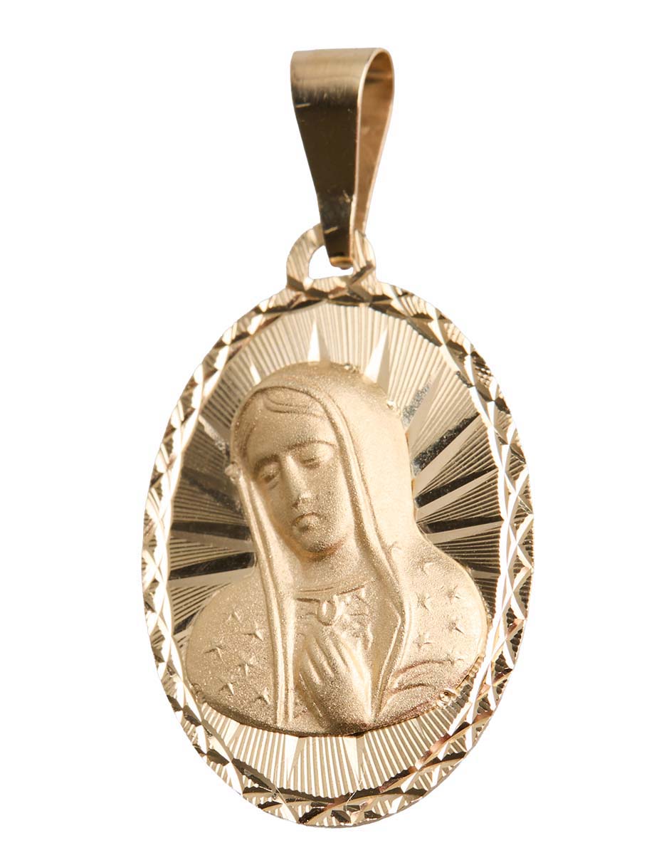 Medalla ovalada virgen de guadalupe de oro 10 K 1