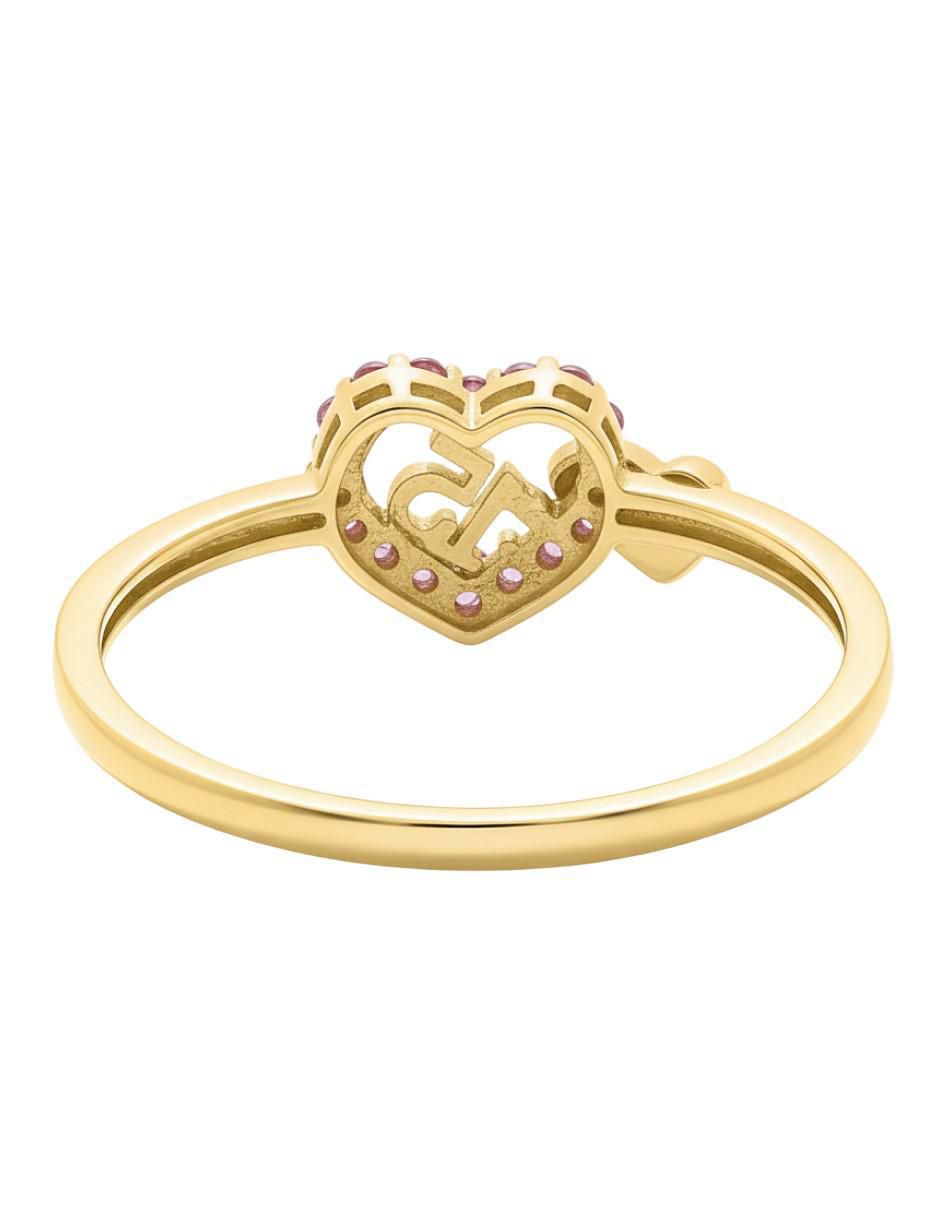Anillo de corazón 10 k de oro zirconia brillante 3