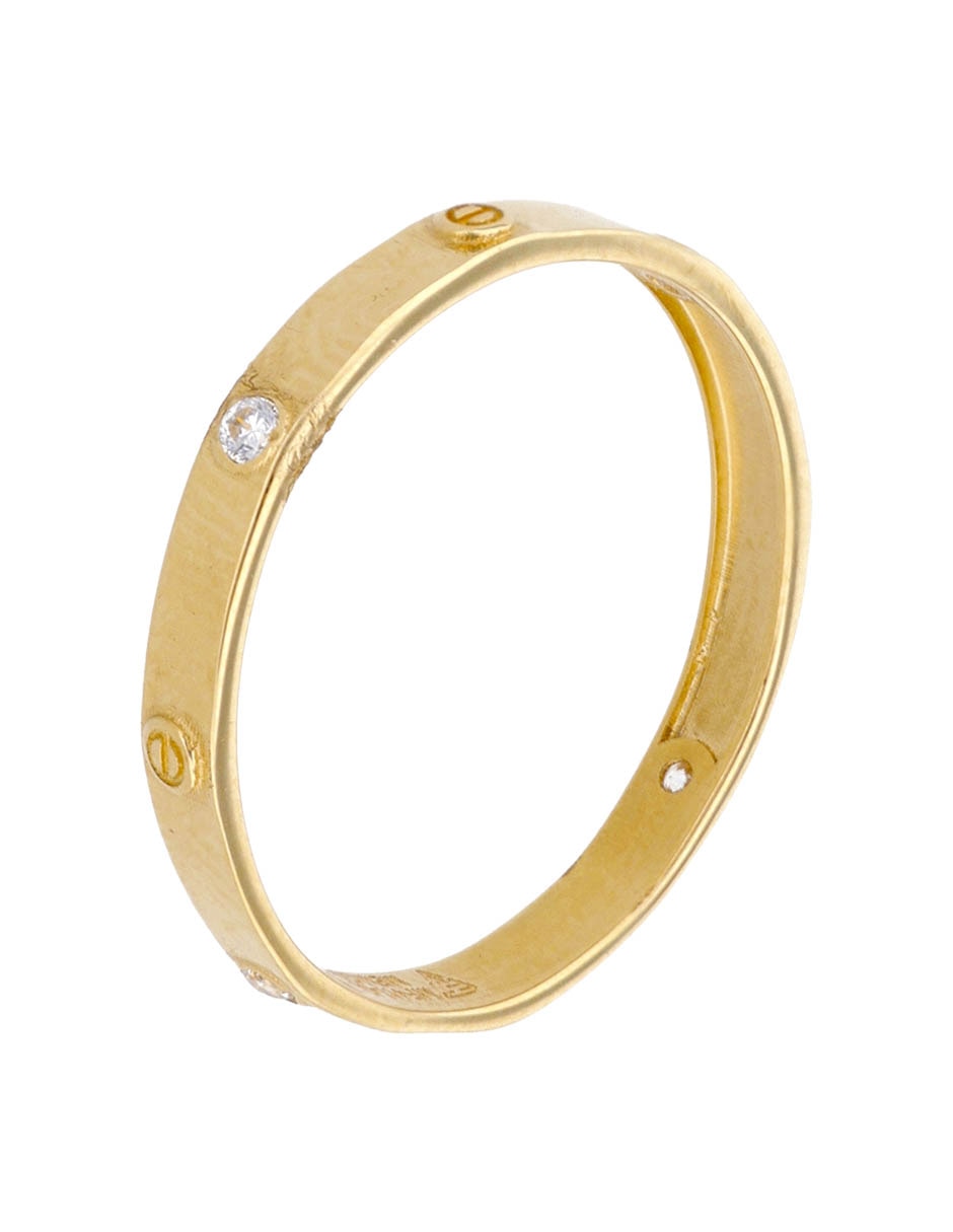 Argolla de oro 14 K zirconia 3