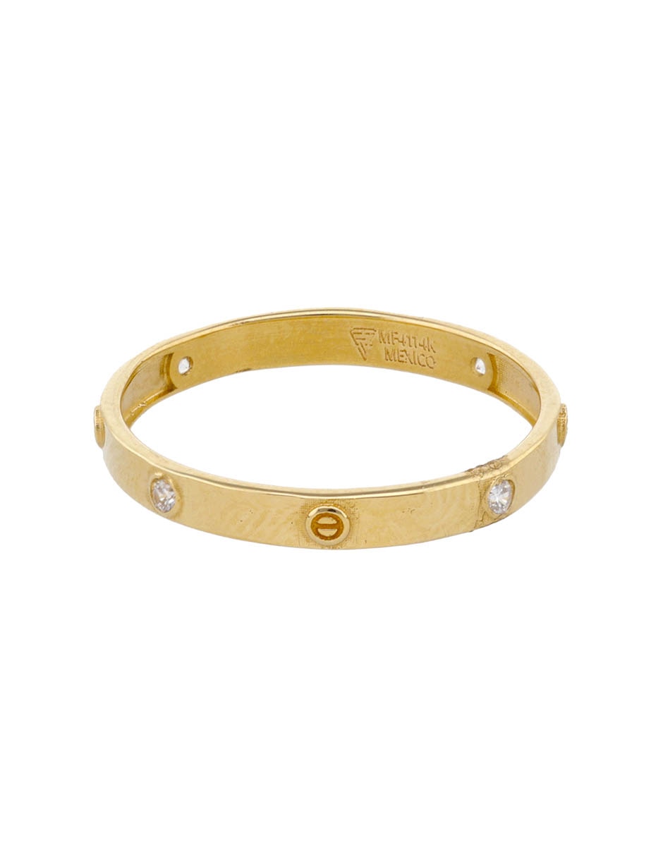 Argolla de oro 14 K zirconia