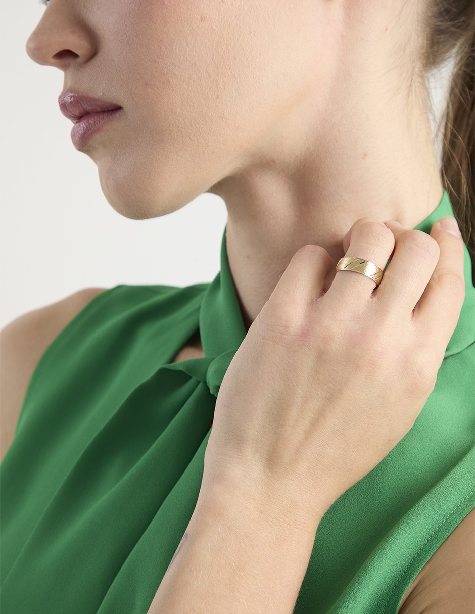 Argolla de oro amarillo 14 K 2