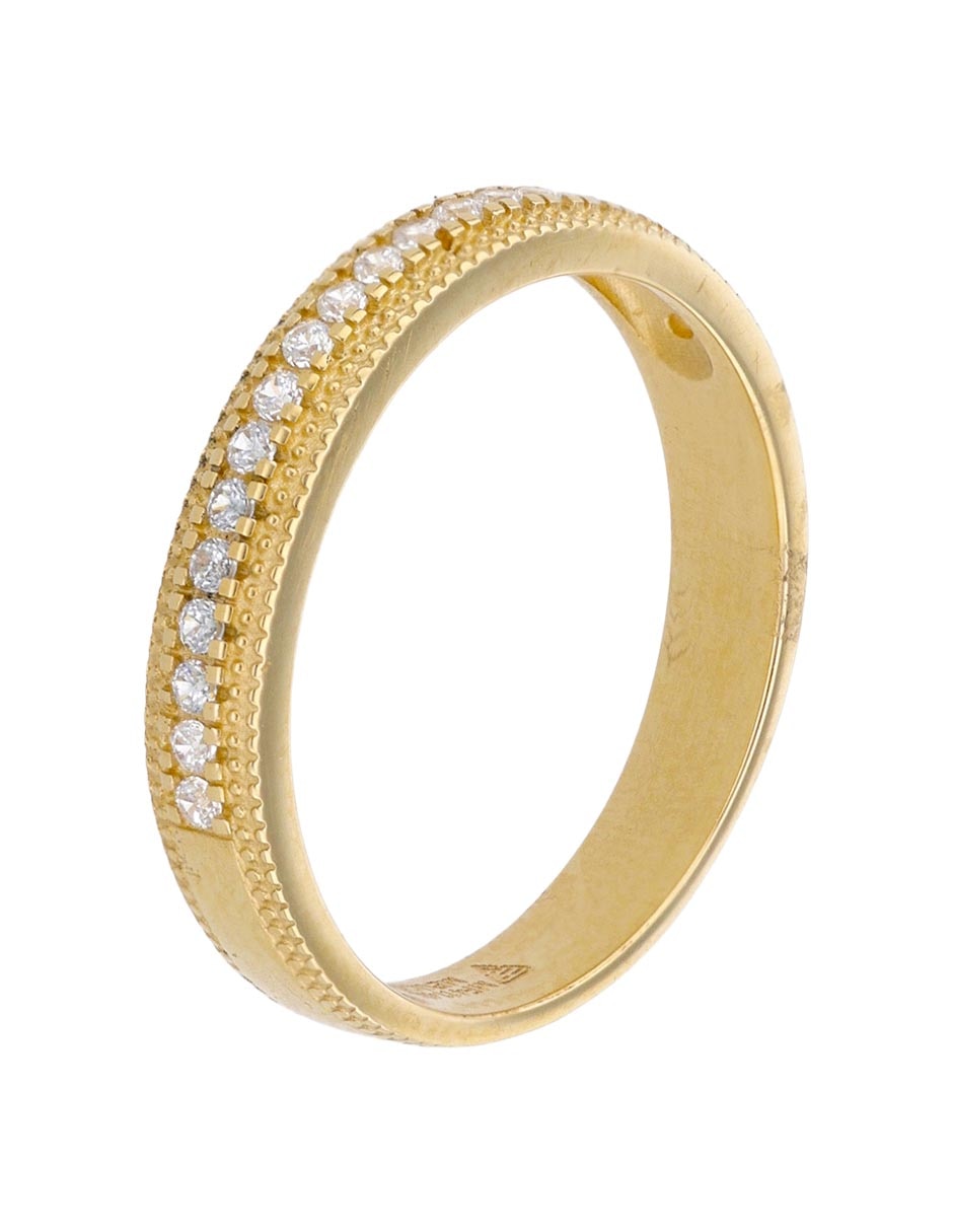 Argolla de oro 14 k zirconia 3