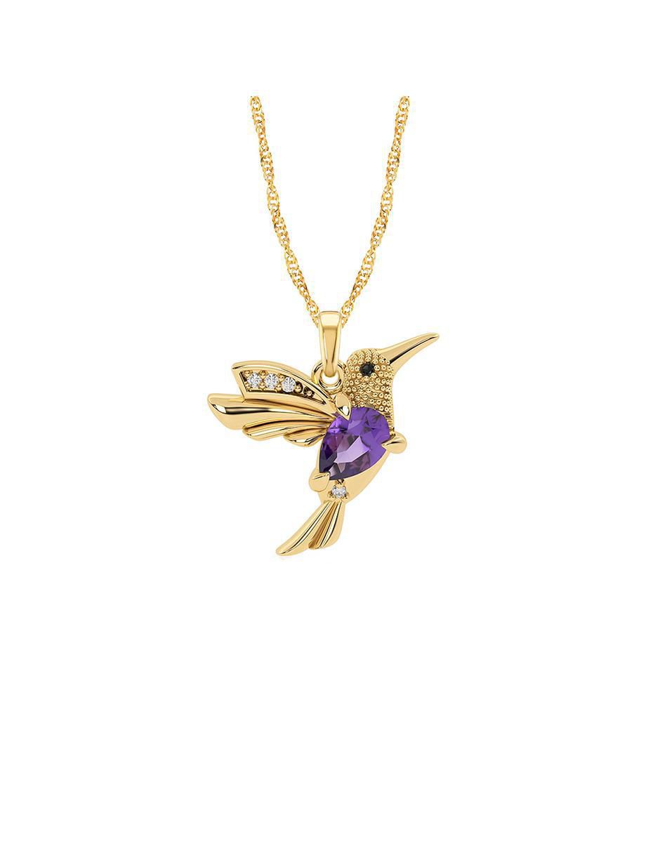 Collar con dije de colibrí de oro 10 K 2
