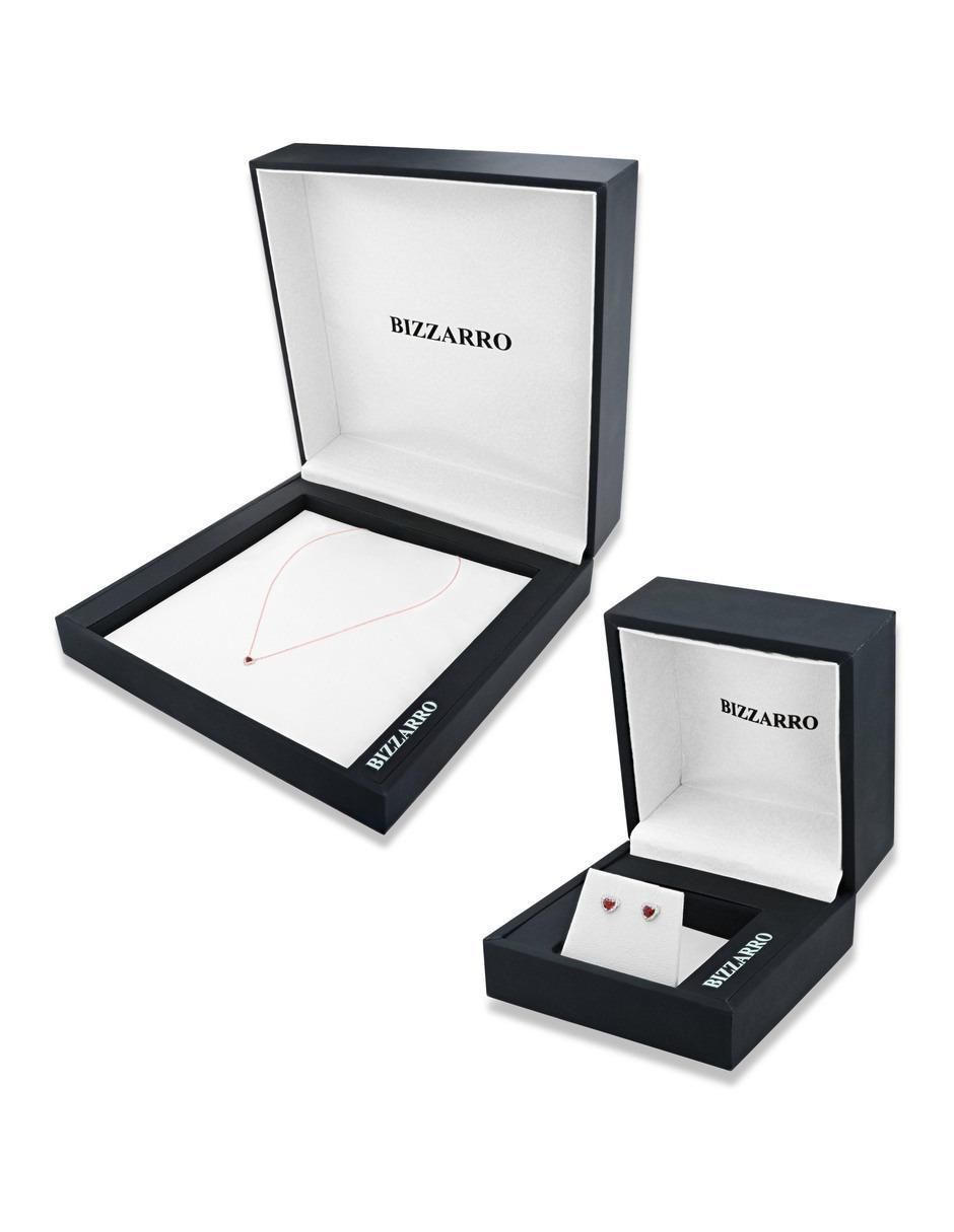 Aretes y collar de corazón de oro rosa 14 k diamante