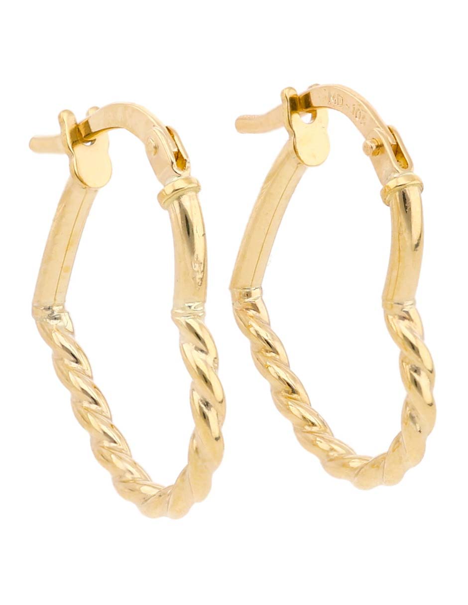 Arracadas Lusso de oro amarillo 14 K con acabado brillante