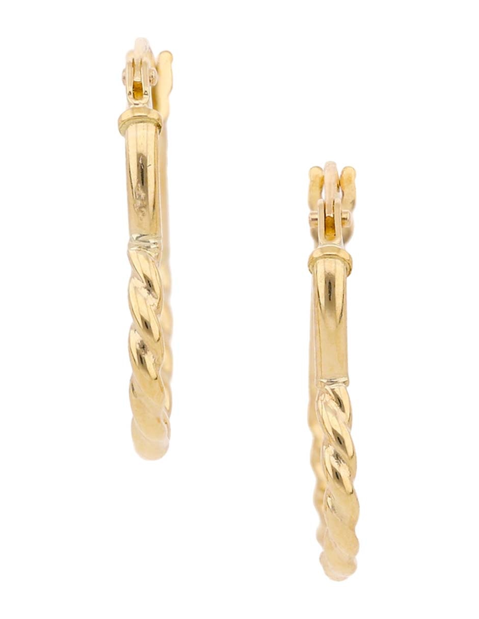 Arracadas Lusso de oro amarillo 14 K con acabado brillante