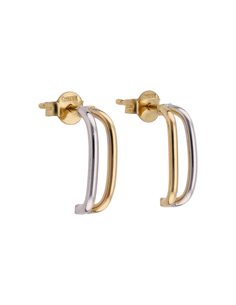 Aretes Cortos De Oro Con Acabado Brillante 2