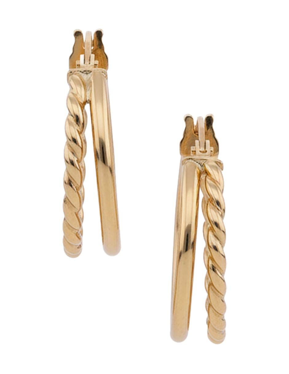 Arracadas Lusso de oro 14 K con acabado brillante