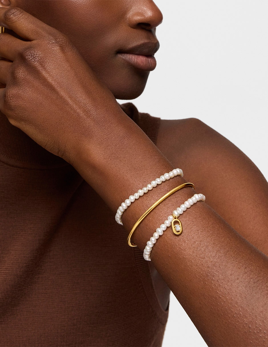 Pulsera con perla cultivada Camille acabado baño de oro P 925 5