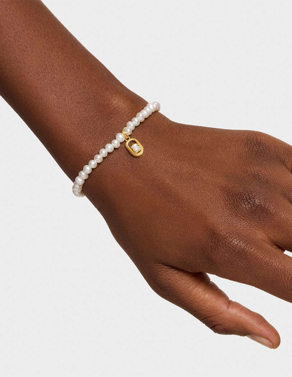 Pulsera con perla cultivada Camille acabado baño de oro P 925 6
