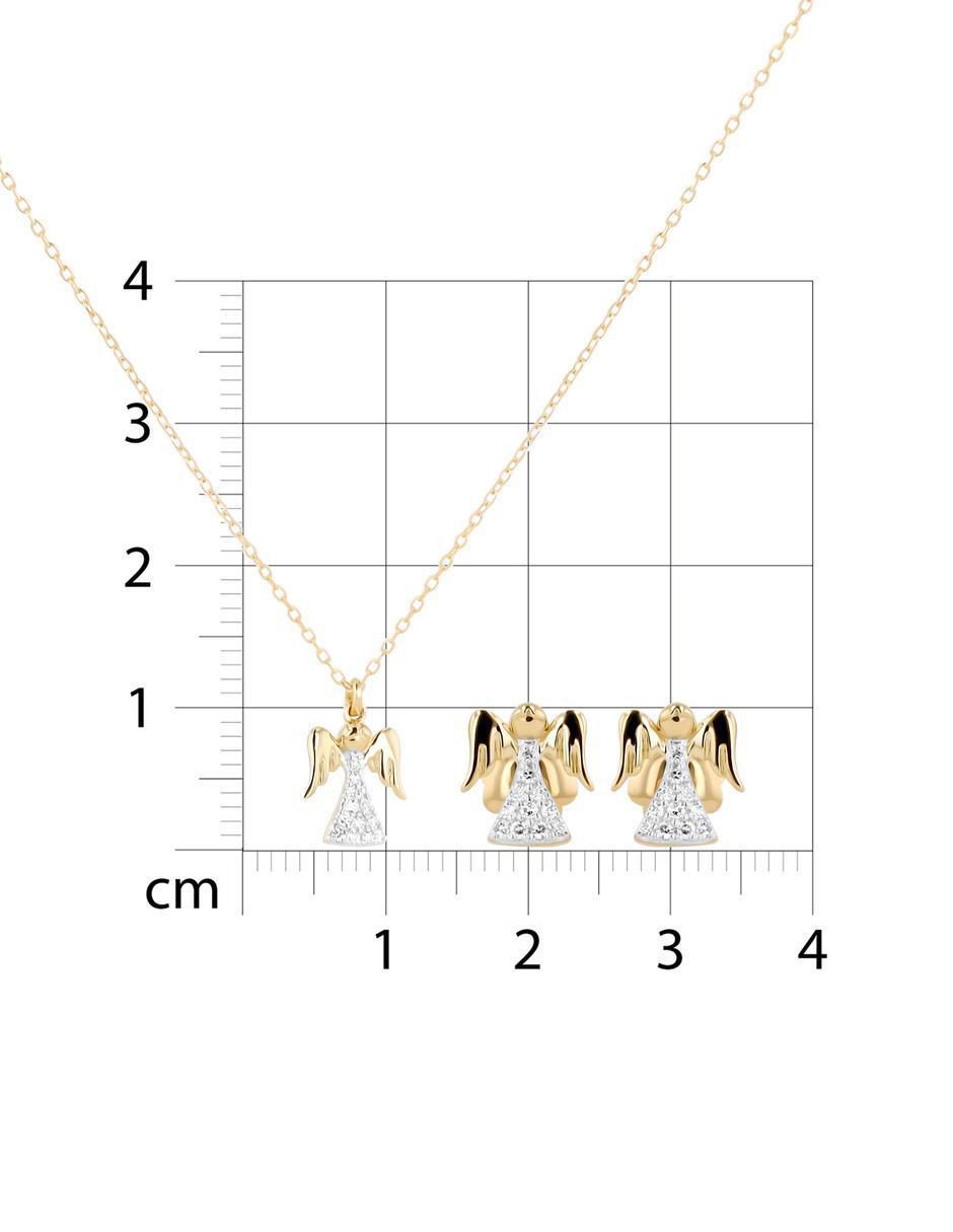 Aretes y collar de ángel Angel de oro amarillo 14 k diamante 5