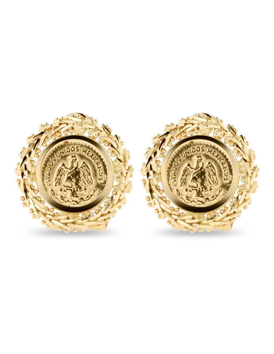 Broqueles redondos de oro amarillo 14 K con acabado brillante