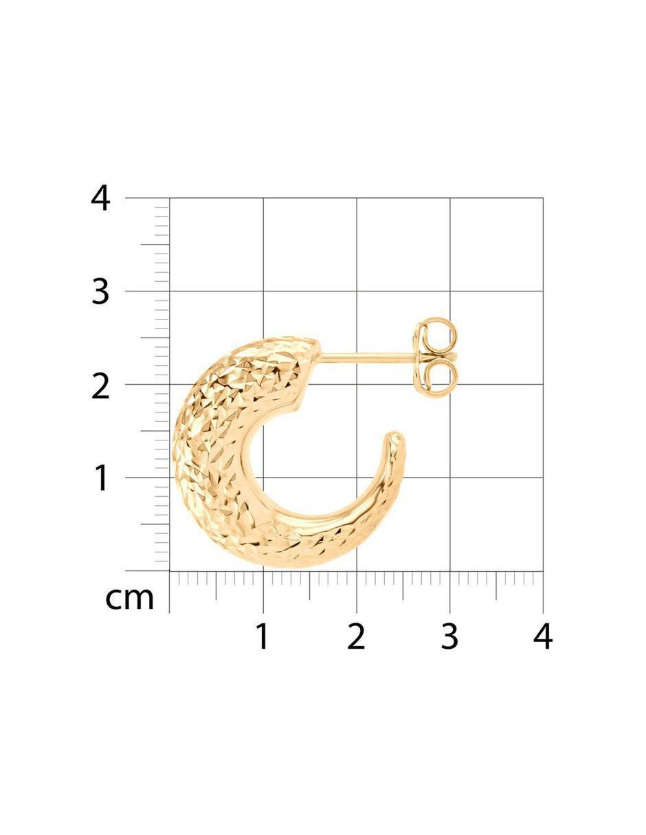 Broqueles redondos luna de oro amarillo 14 K con acabado brillante 5
