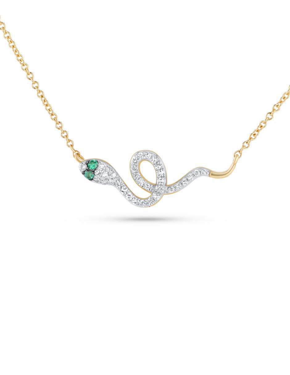 Gargantilla serpiente de oro amarillo 14 K 4