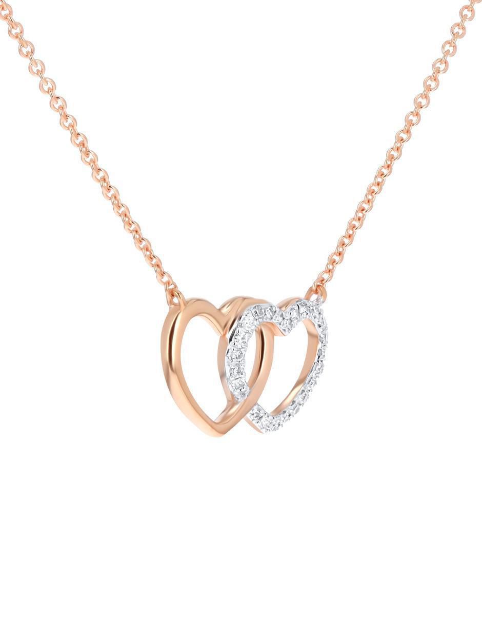Gargantilla de corazón de oro rosa 10 K Gargantilla de corazón de oro rosa 10 K