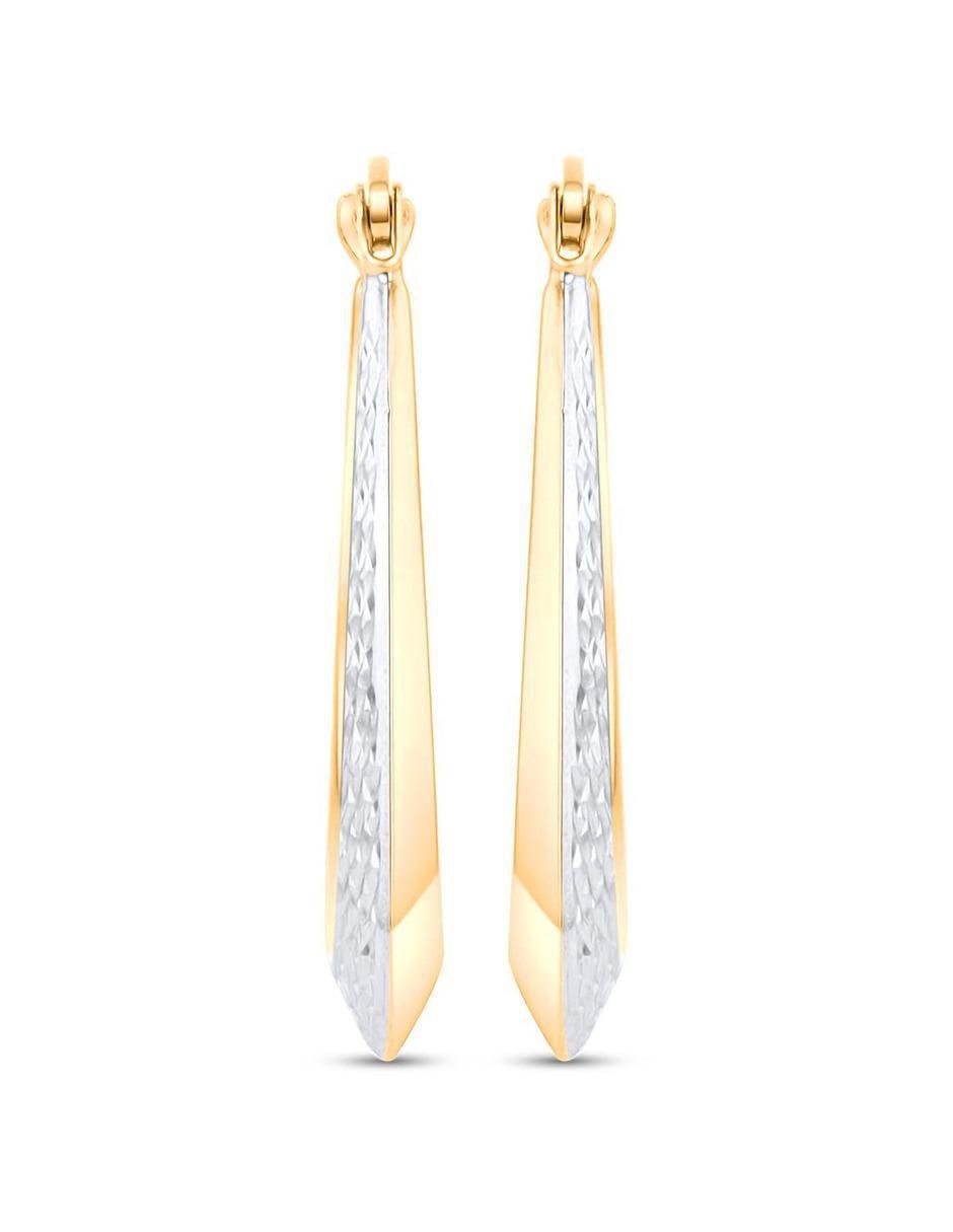 Arracadas de oro blanco 14 K con acabado brillante Arracadas de oro blanco 14 K con acabado brillante