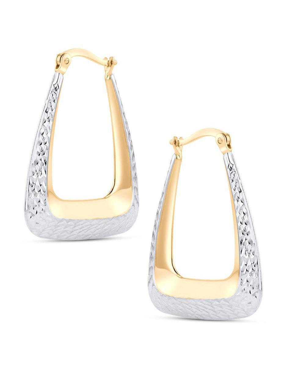 Arracadas de oro blanco 14 K con acabado brillante 2
