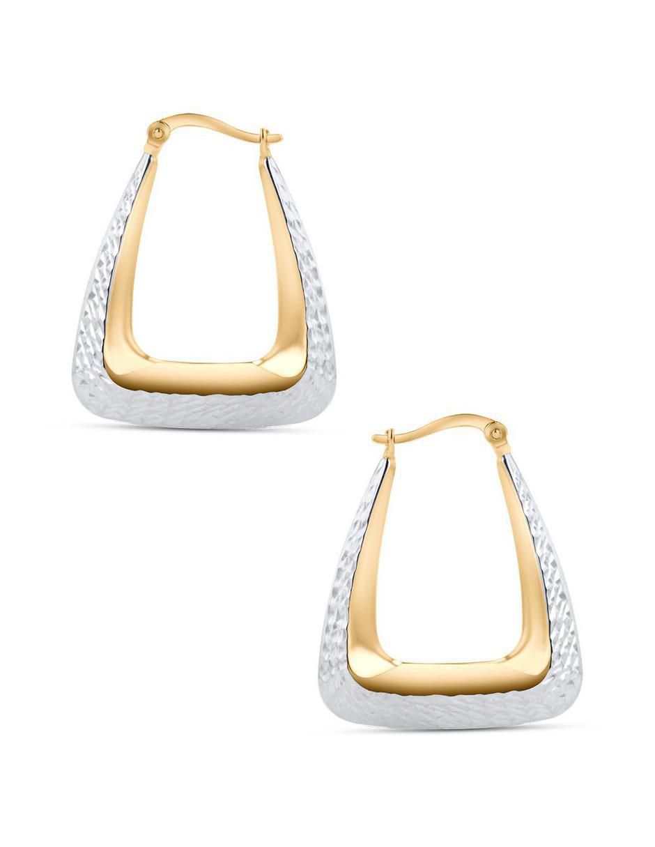 Arracadas de oro blanco 14 K con acabado brillante 3