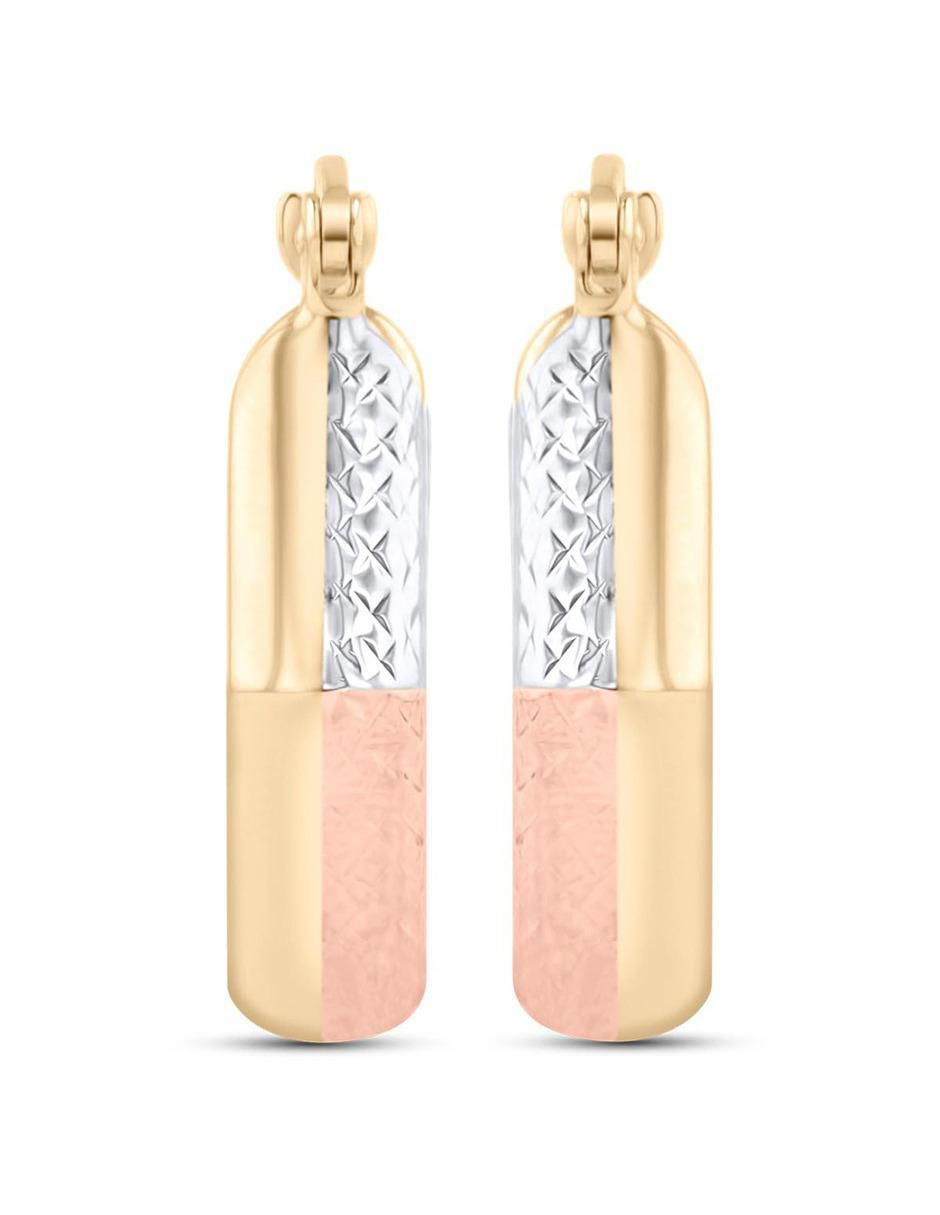 Arracadas de flor de oro florentino 14 K con acabado brillante Arracadas de flor de oro florentino 14 K con acabado brillante