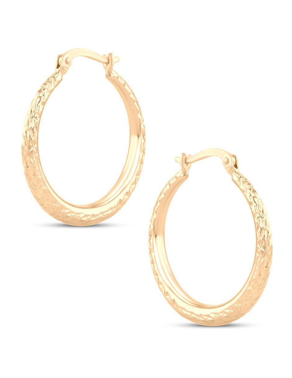 Arracadas de oro amarillo 14 K con acabado brillante 2