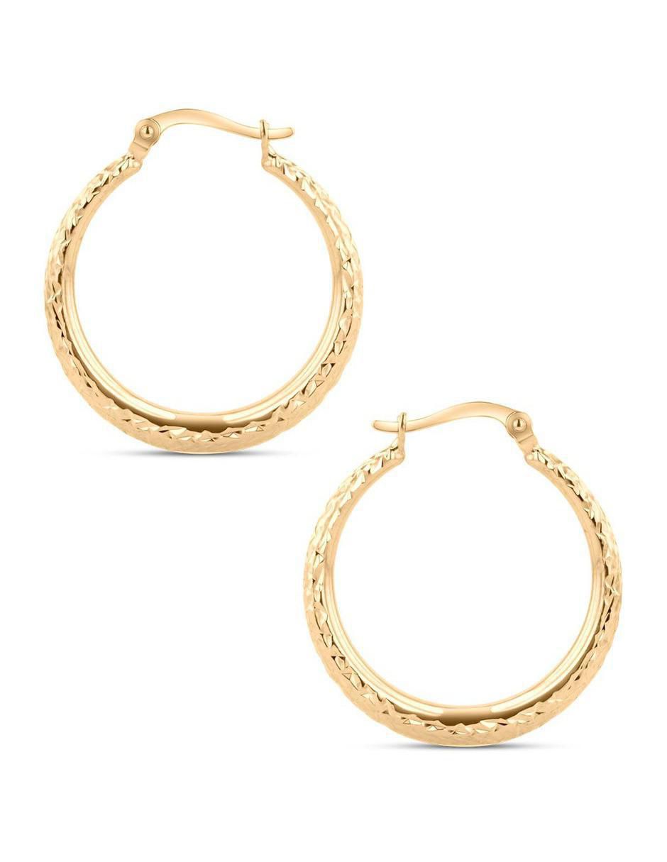 Arracadas de oro amarillo 14 K con acabado brillante 3