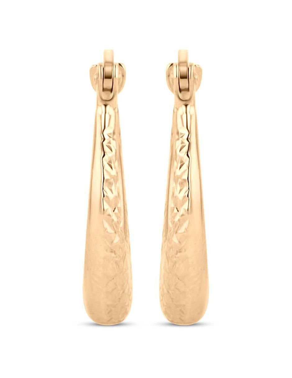 Arracadas de oro amarillo 14 K con acabado brillante