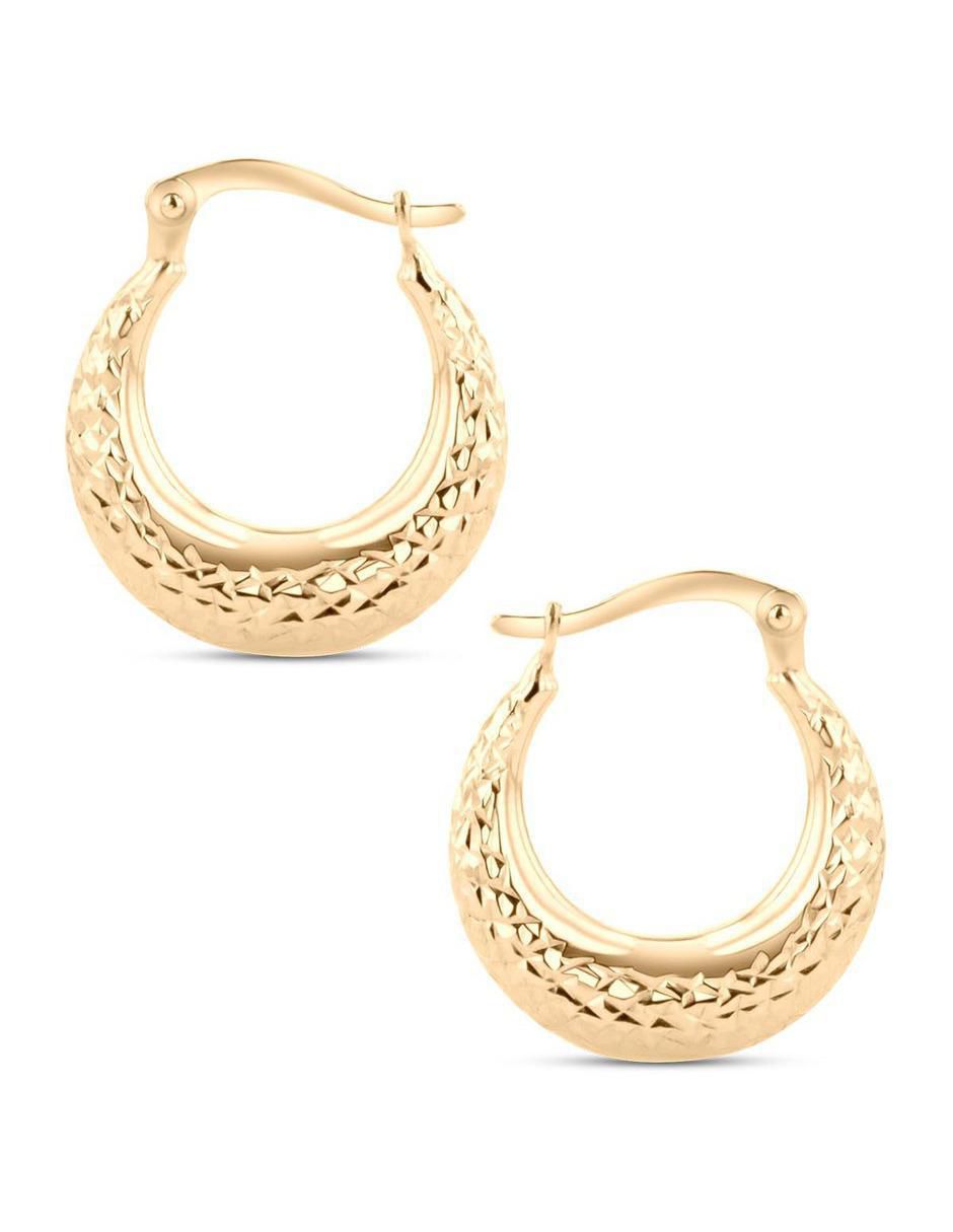 Arracadas de oro amarillo 14 K con acabado brillante 3