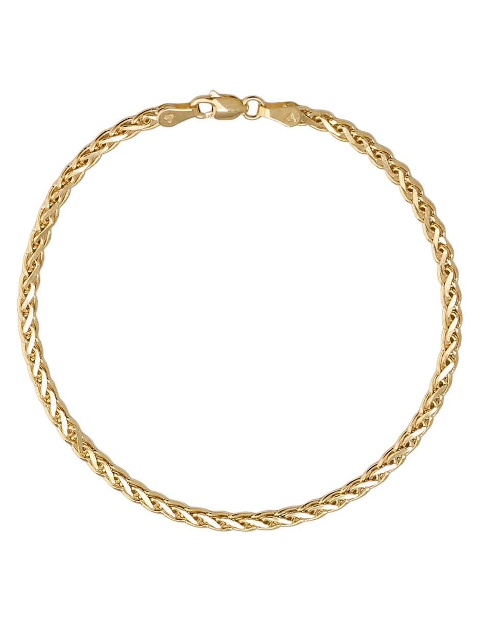Pulsera de oro amarillo 14 k con acabado brillante