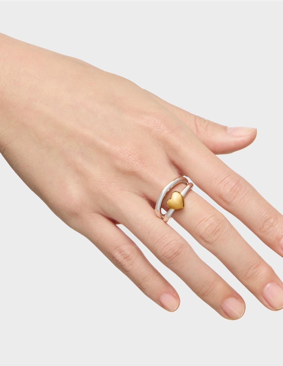 Anillo de corazón Flechazo P 925 de plata brillante 6