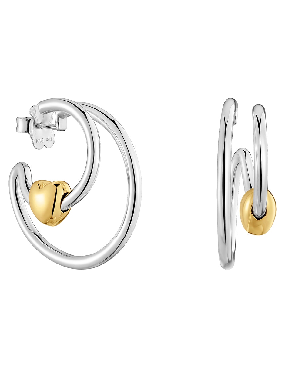 Aretes de corazón Flechazo de plata P 925
