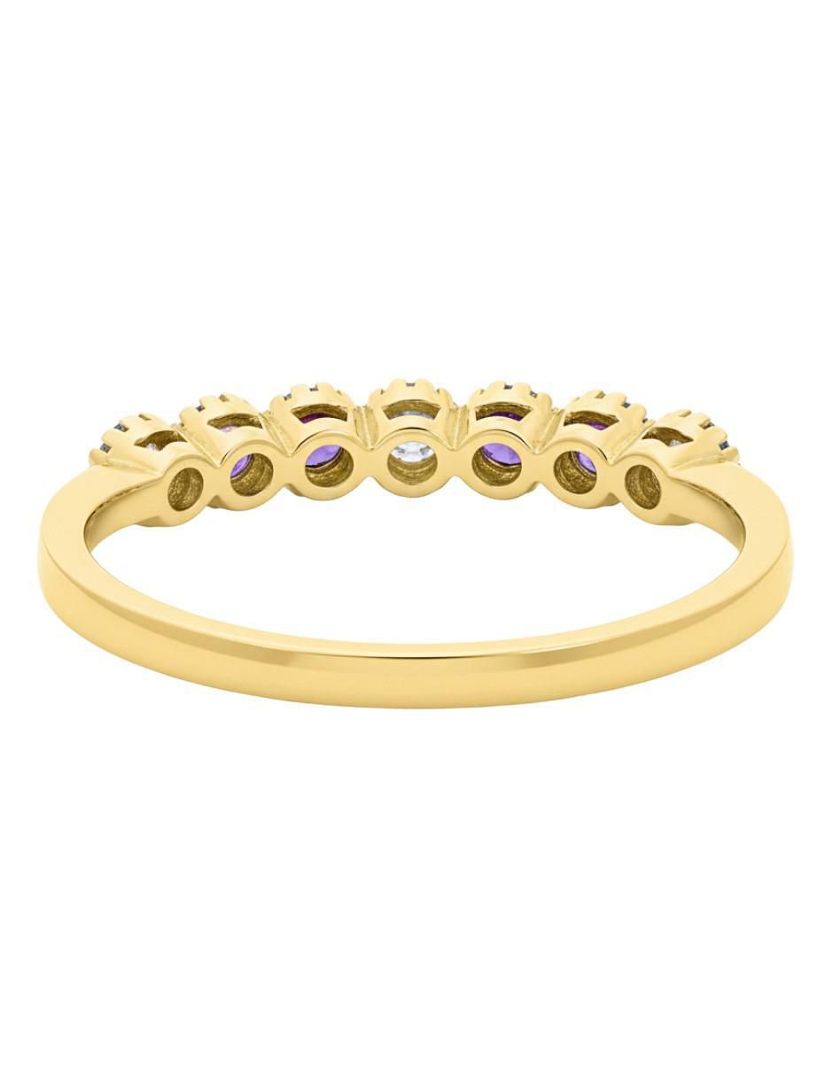 Anillo circular 10 k de oro amarillo zirconia brillante