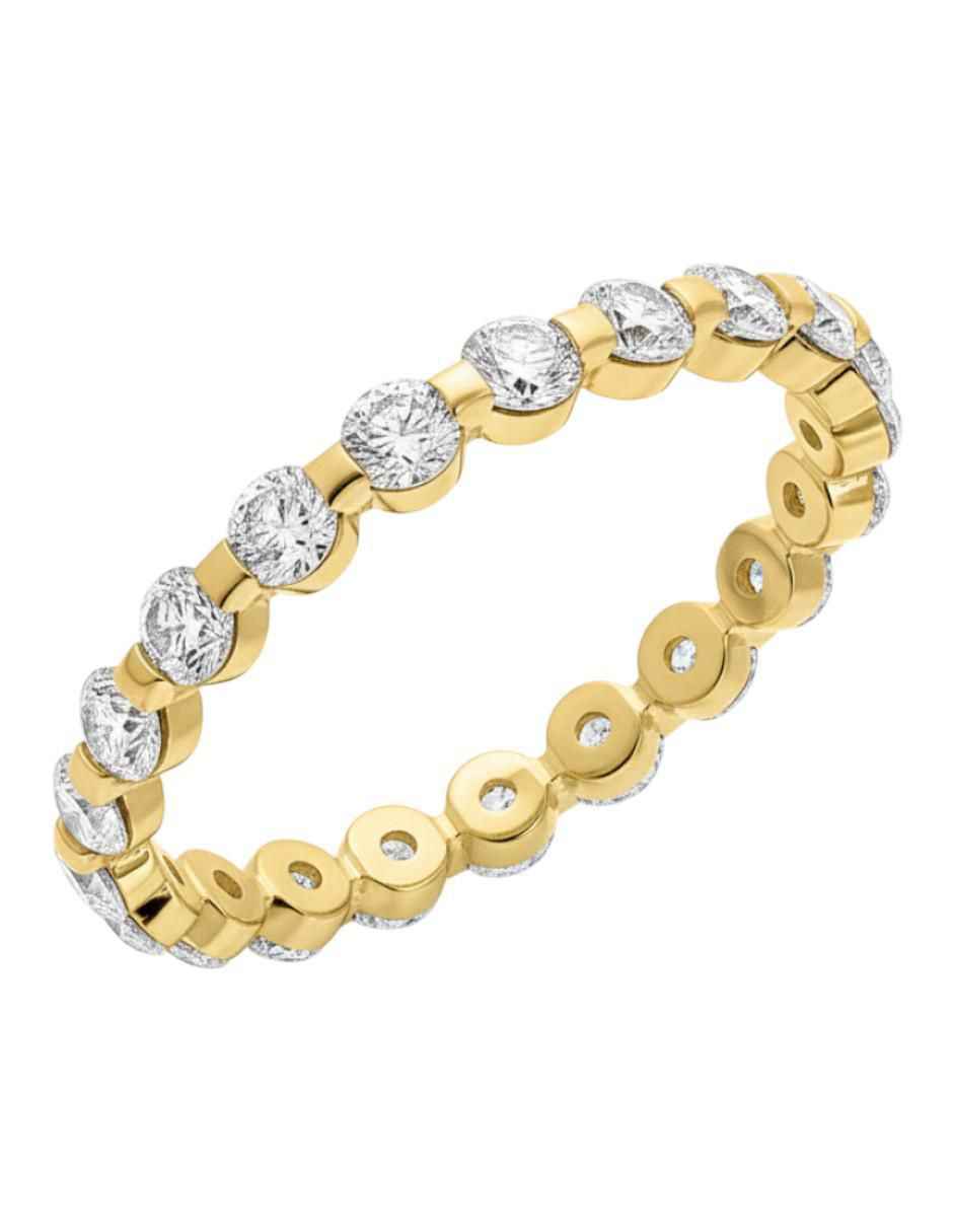 Anillo circular 10 k de oro amarillo zafiro y diamante brillante