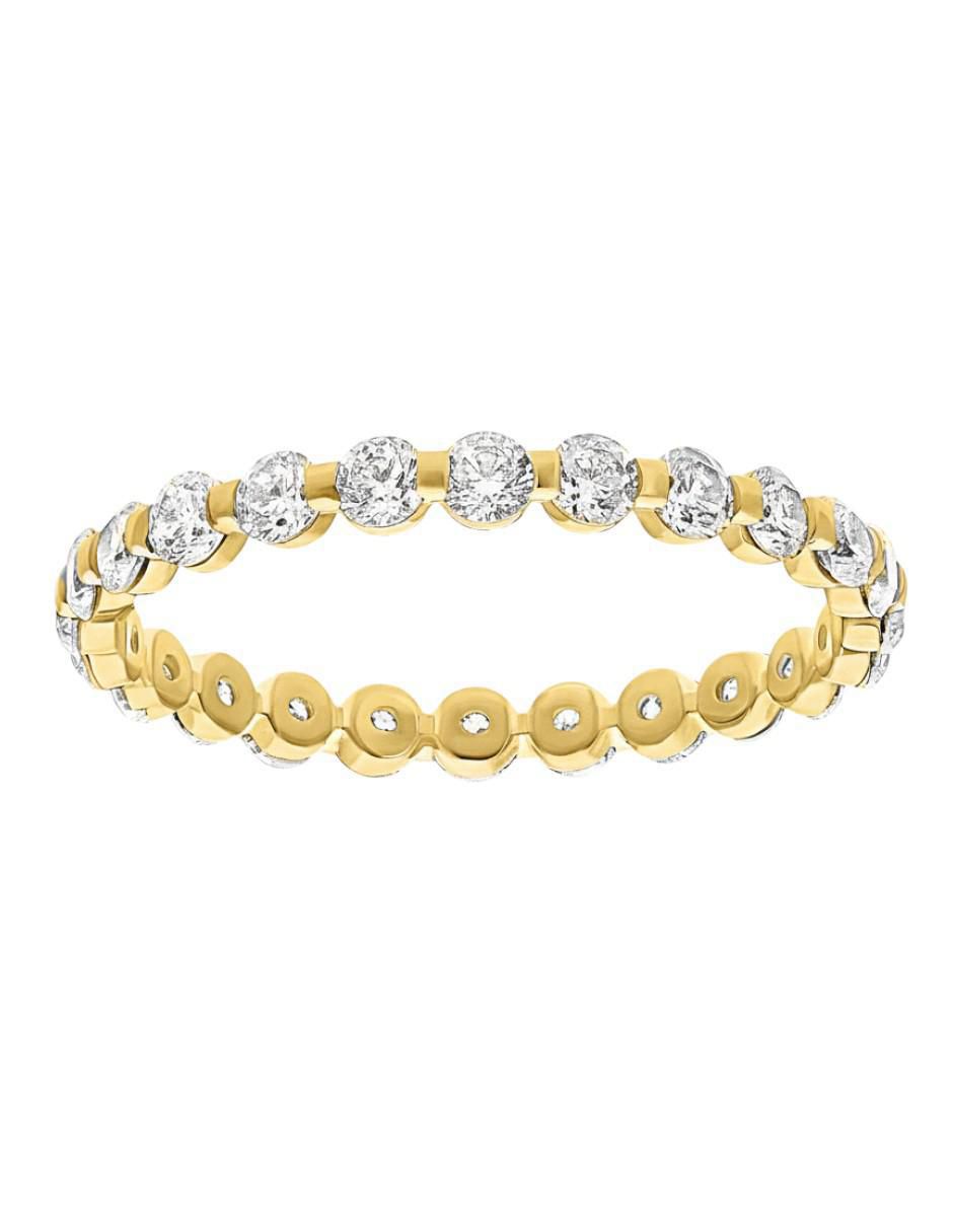 Anillo circular 10 k de oro amarillo zafiro y diamante brillante